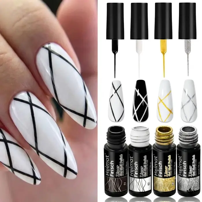 Heimat Frisch Lot de 4 vernis à ongles en gel pour nail art et manucures françaises