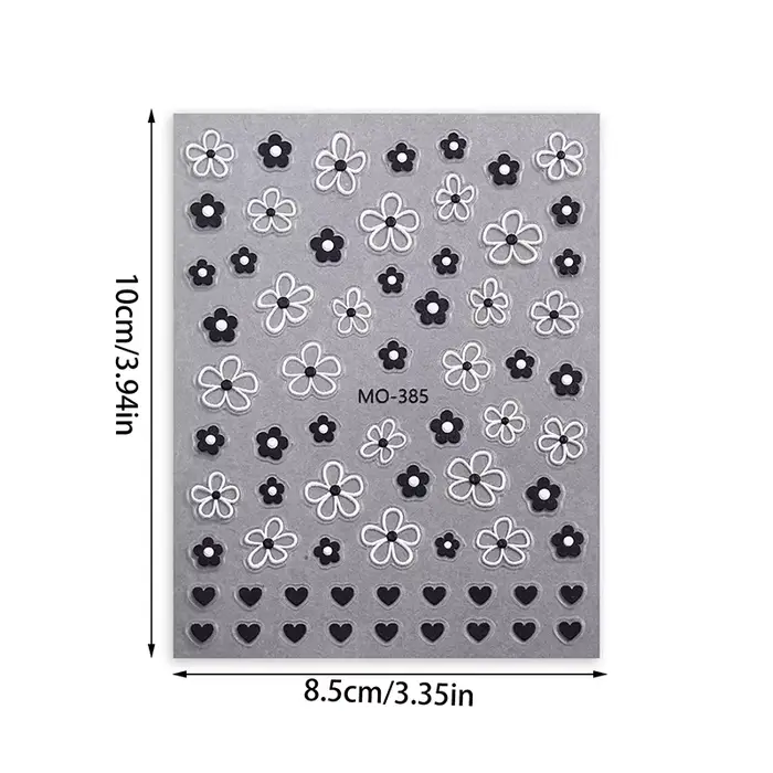Autocollants pour ongles 3D en fleurs