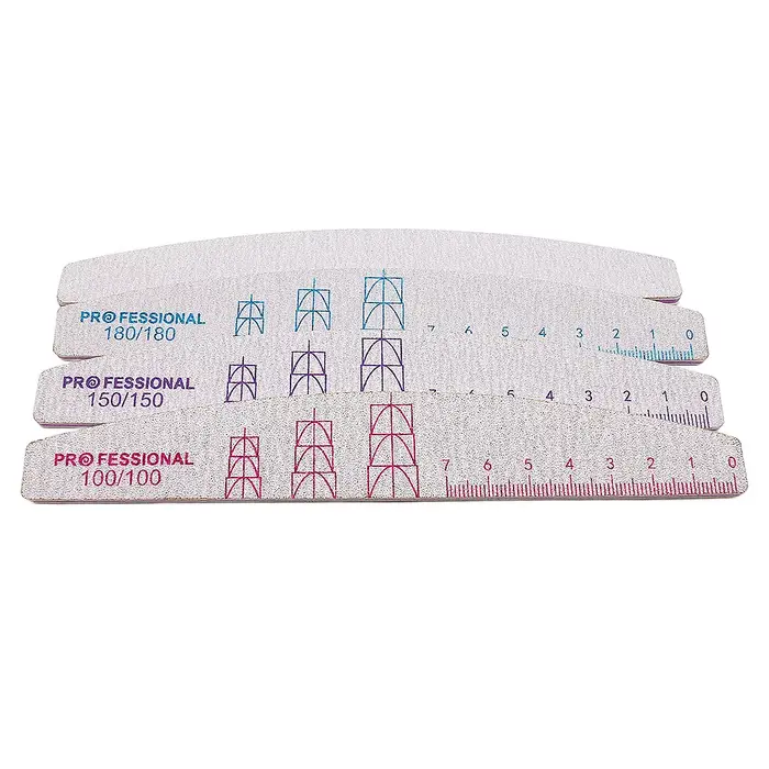 Lot de 5/10 limes à ongles double face avec échelle, en papier de verre gris, fournitures pour styli
