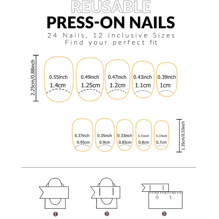 Faux ongles ovales courts à bord français rouge