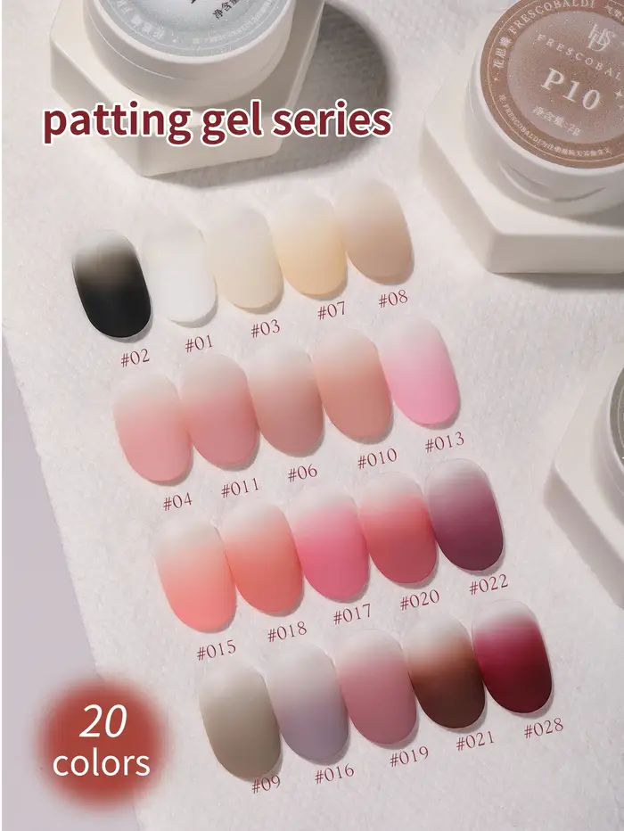 FRESCOBALDI Vernis à ongles semi-solide en gel, 20 couleurs, brossable, hautement saturé, adapté pour une utilisation en salon et à domicile, toutes saisons
