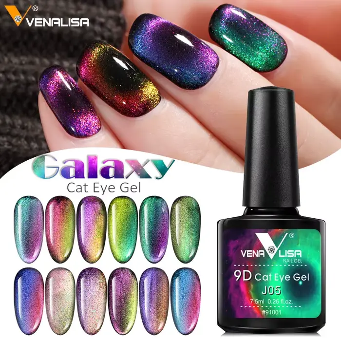 Galaxy Nail Art Design manucure Venalisa tremper l'émail 9D yeux de chat vernis Gel magnétique UV LED Gel