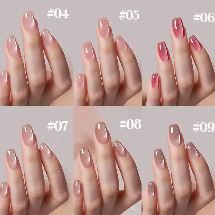 1-12pcs SHAKA Vernis à ongles en gel transparent couleur rose œil de chat Tanhua Automne 2026 Nouveau Simple et généreux