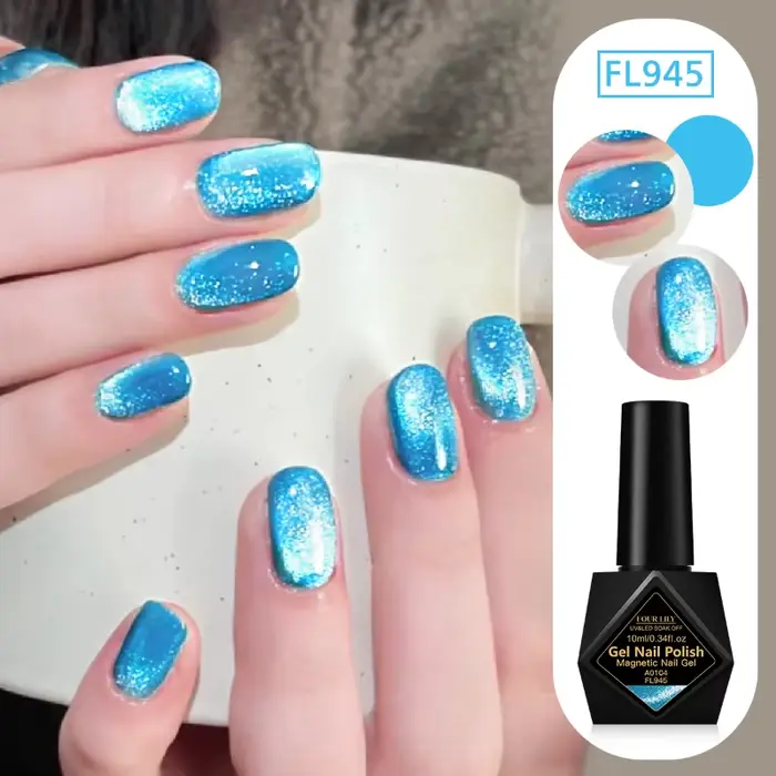 Vernis à ongles Gel magnétique chat bleu