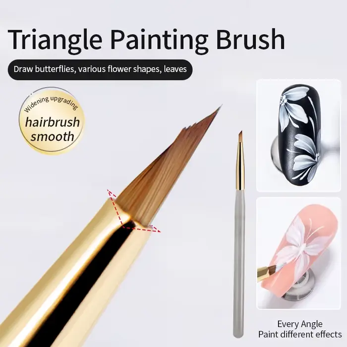 Pinceau de peinture triangulaire pour ongles