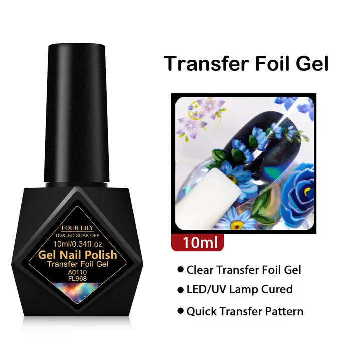 Vernis à ongles semi-permanent en gel de transfert de 10 ml pour autocollants adhésifs