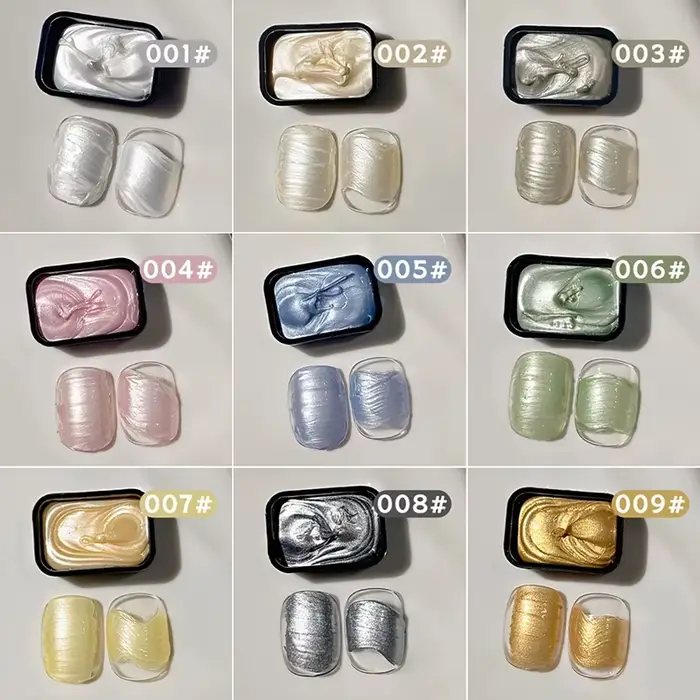 Vernis à ongles semi-permanent 9 couleurs effet nacré brillant, nouvelle tendance, gel UV/LED à retirer par trempage pour Noël
