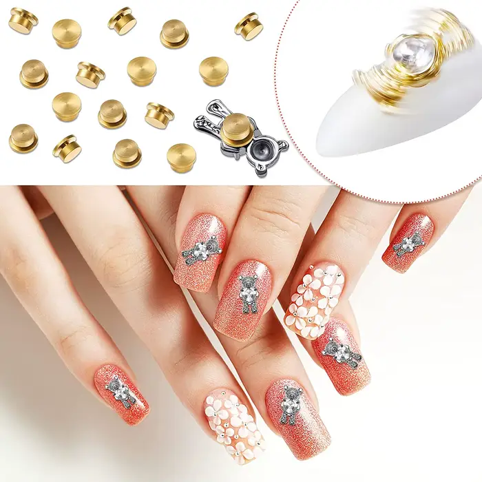 15 pièces rotatif ongles breloques 3D Nail Art rotatif charme rotatif roulement Nail Art outil ongle