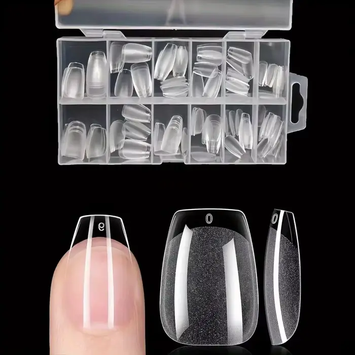 Ensemble de faux ongles ronds longs en forme d'amande de 120 pièces, pointes d'ongles en gel semi-ma