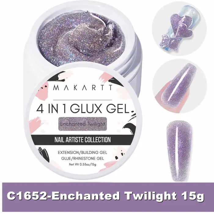 Makartt Solid Gel Builder : 4 en 1 blanc clair non collant pour extension d'ongles de sculpture 3D, 