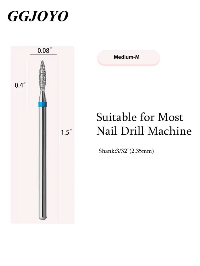 Jeu de forets à ongles pour cuticules en diamant en forme de flamme, forets de manucure professionne