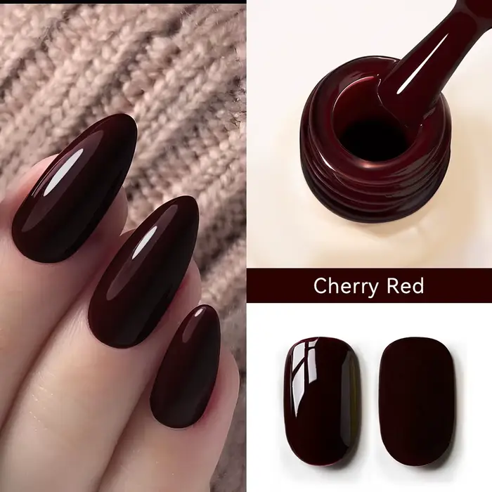 Vernis à ongles gel rouge cerise MAYCHAO 12ml brillant semi-permanent