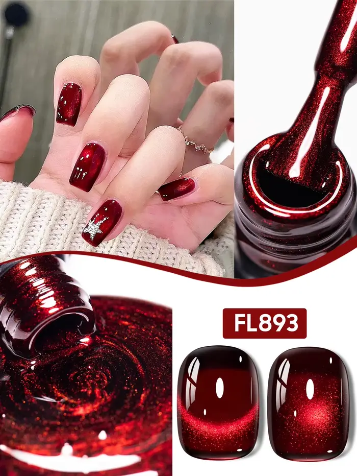 FOUR LILY – vernis à ongles Gel magnétique chat rouge foncé