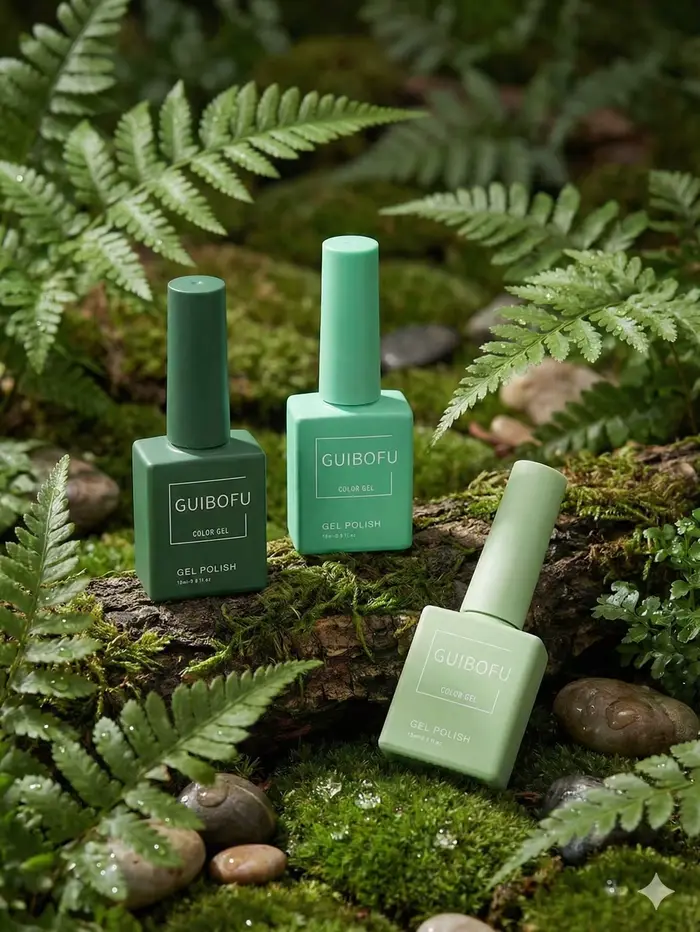 Lot de 3 vernis gel vert forêt 15 ml