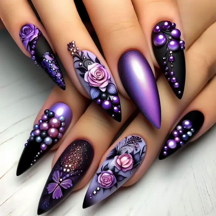 Faux ongles portables en forme d'amande