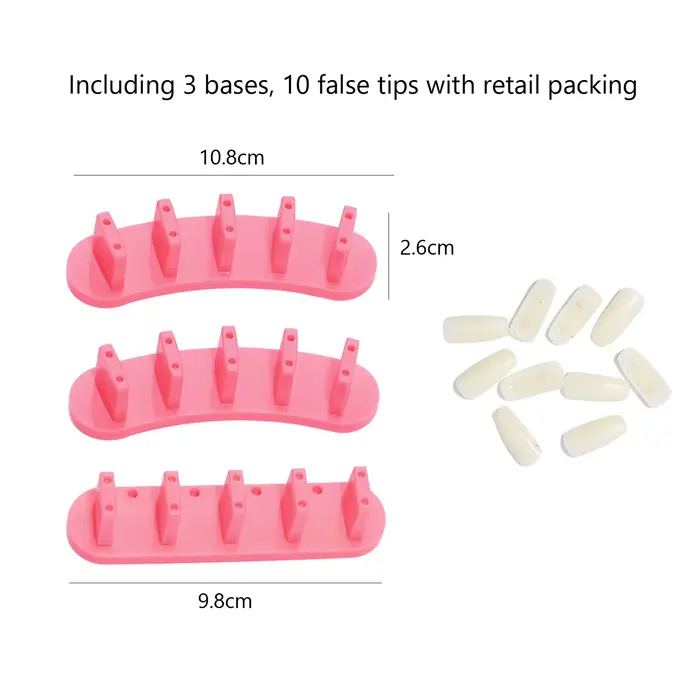 Présentoir à ongles avec embouts de pratique à clipser et base amovible