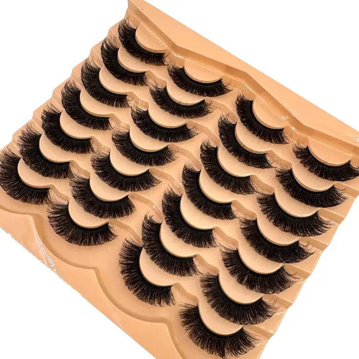 HBZGTLAD nouveau 14 paires Faux cils en vison moelleux Faux cils Volume épais dramatique oeil de cha