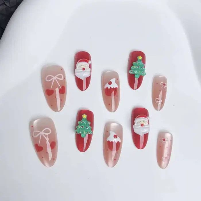 10 pièces dames mignon 3D arbre de noël père