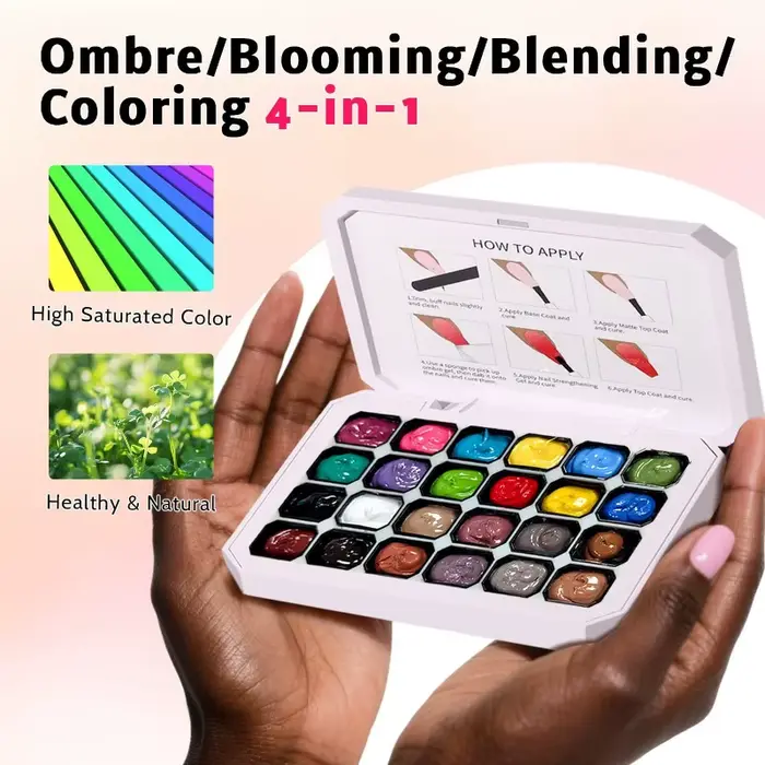 Gel de peinture dégradé 24 couleurs pour nail art