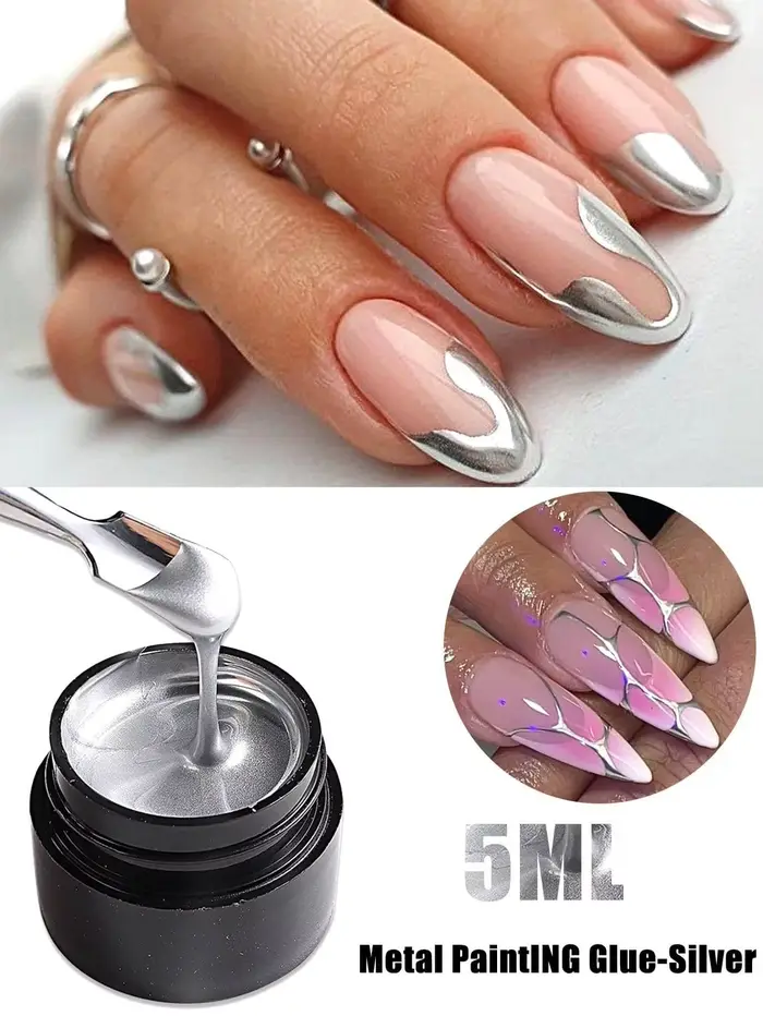 Gel de peinture métallique effet chrome or