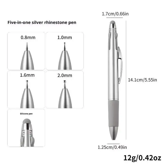 Stylo à points pour ongles 5 en 1, double pointe, outil de peinture à points, outil de manucure pour