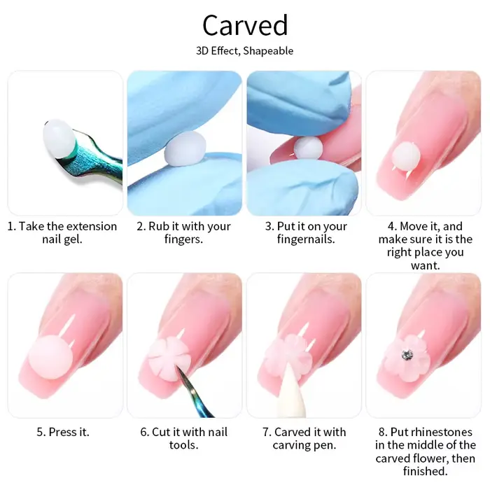 LILYCUTE 8ml clair antiadhésif Extension de main Gel vernis à ongles pour 3D façonnage Nail Art solide gelée laiteuse