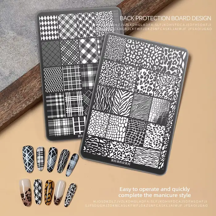 1 pièce Plaque de stamping pour ongles avec 30 motifs