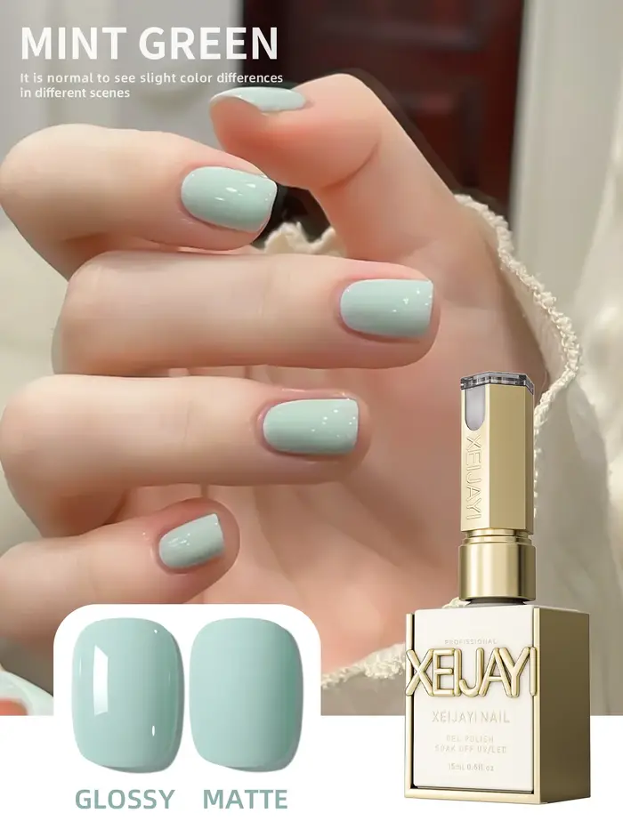 1Pc 15ML vert menthe Gel pour ongles Semi Permanent Nail Art trempage UV LED Salon de manucure bricolage