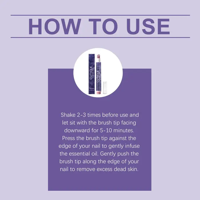 Stylo de soin des ongles – Nettoie la surface, adoucit les cuticules, prépare les ongles pour la manucure.
