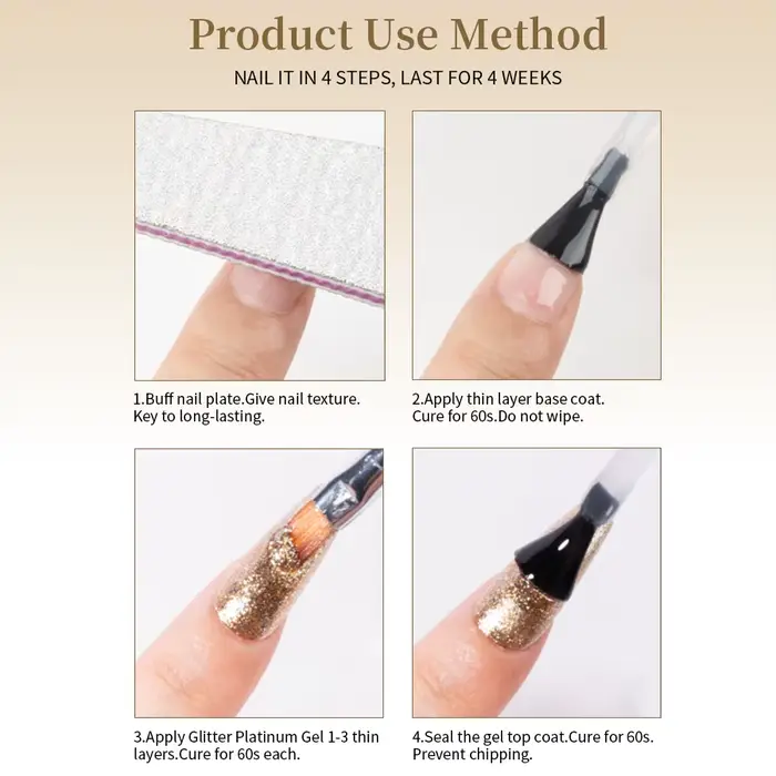 RSNAIL Vernis à ongles gel platine sans essuyage 8g