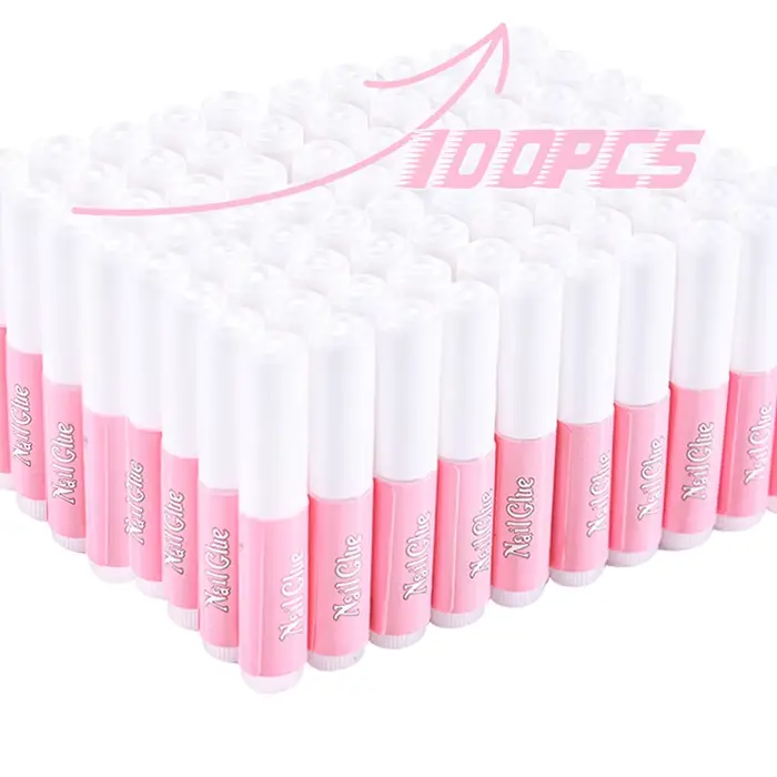 Colle à ongles Super forte pour ongles en acrylique, 100 pièces, à pression, adhésif professionnel p