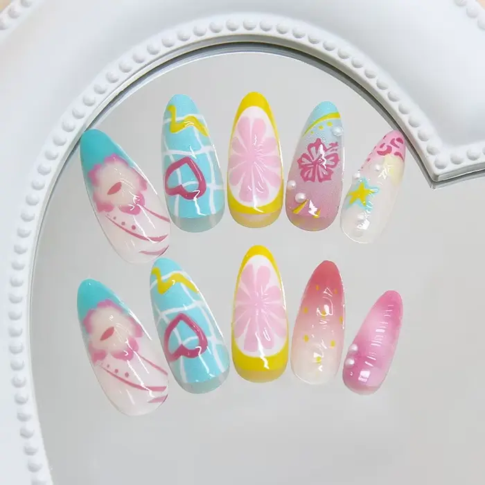 Faux ongles 3D pour femmes et filles