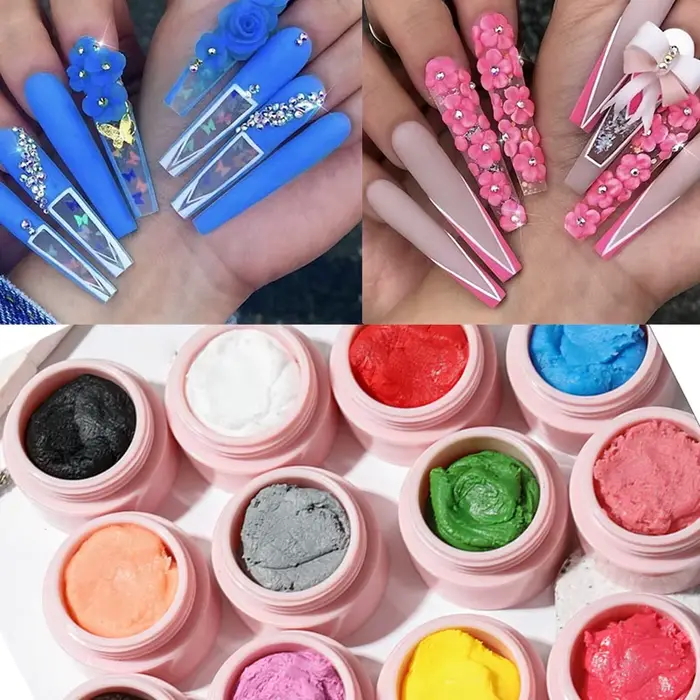 Gel de peinture d'art d'ongle de sculpture 5D