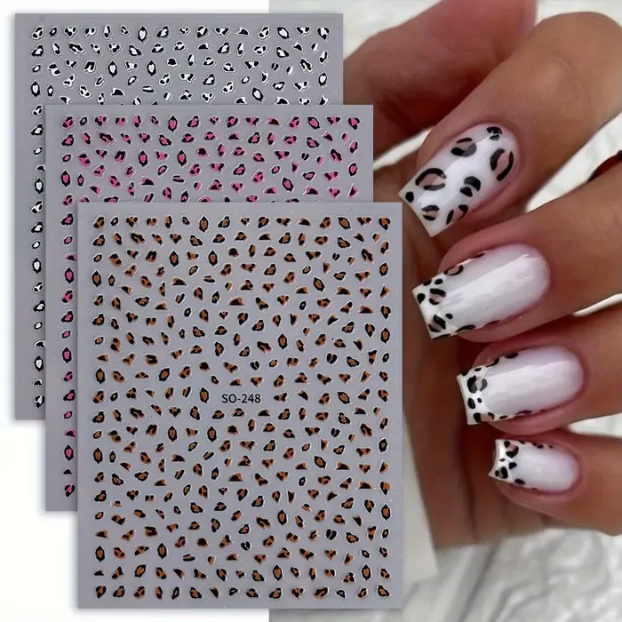 Meilad – autocollants pour ongles imprimés léopard, faciles à appliquer pour la décoration des ongle