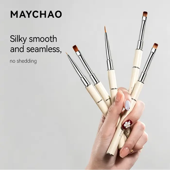 MAYCHAO Ensemble de pinceaux métalliques pour nail art
