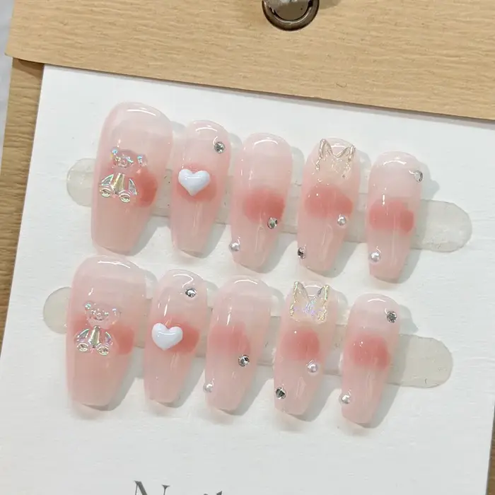 Faux ongles de ballet rose pour filles