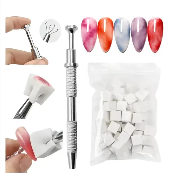 Éponge ombrée pour ongles, 50/150 pièces, éponge douce dégradée avec stylo à saisir, brosse à ongles