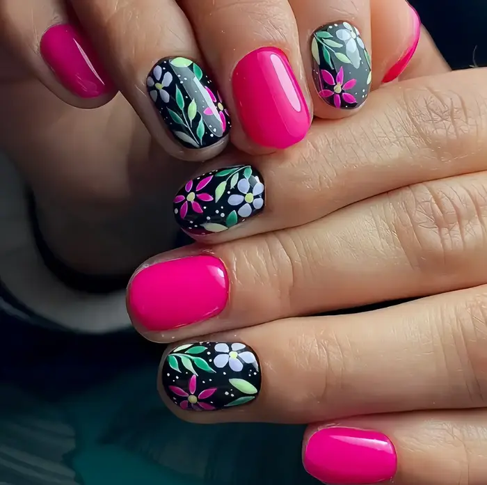 Faux ongles carrés courts et verts, 24 pièces, avec colle, flore, brillant, Simple, couverture compl