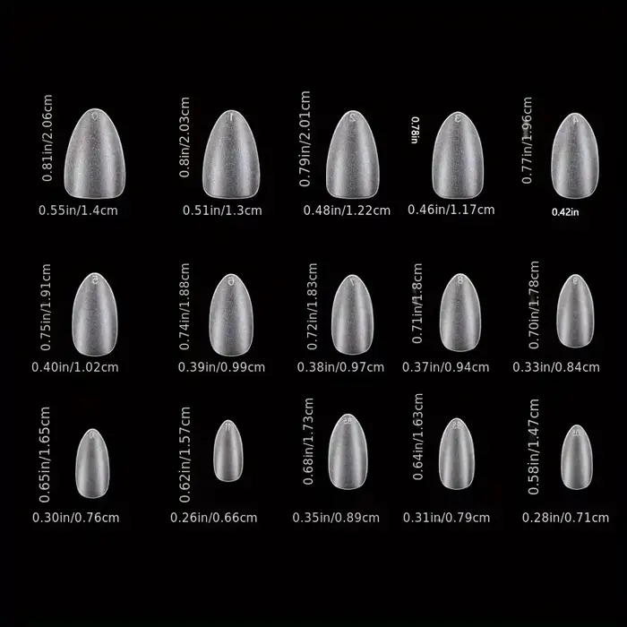 Boîte de 330 pointes d'ongles courtes en amande – Autocollants pour ongles en gel mat améliorés