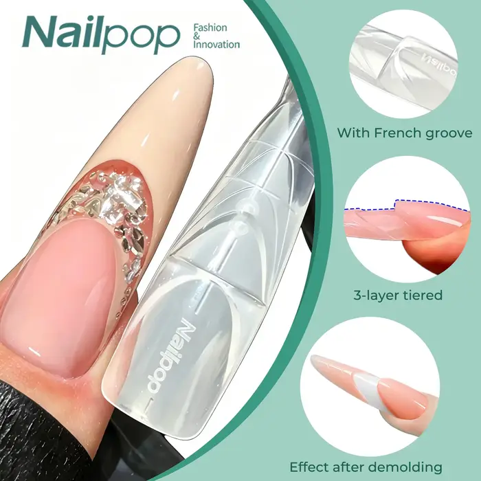 Nailpop F1 Moules à ongles doubles professionnels pour extension