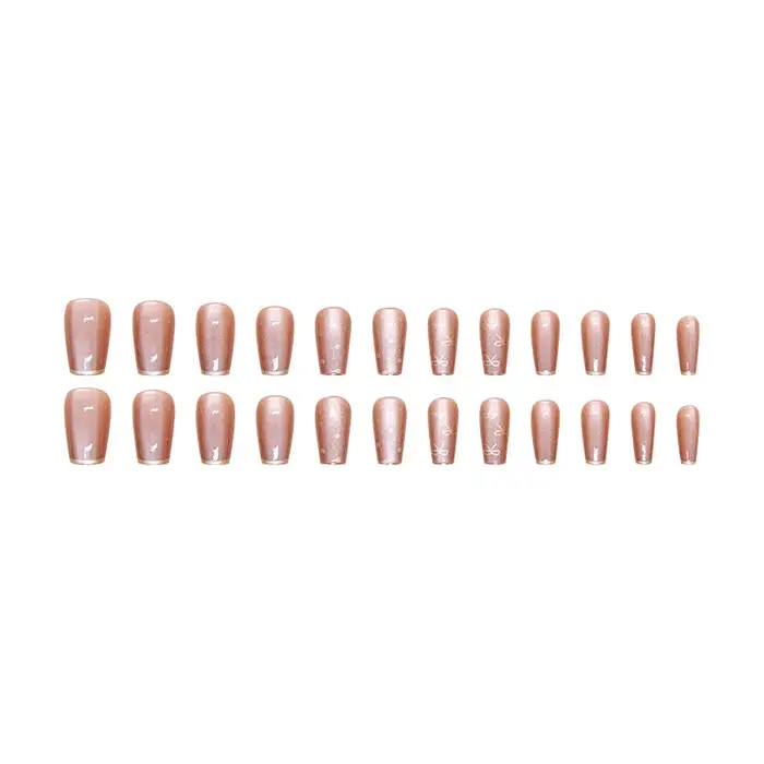 24 faux ongles en forme de cercueil N64.+ 1 lime à ongles + 1 colle MSI