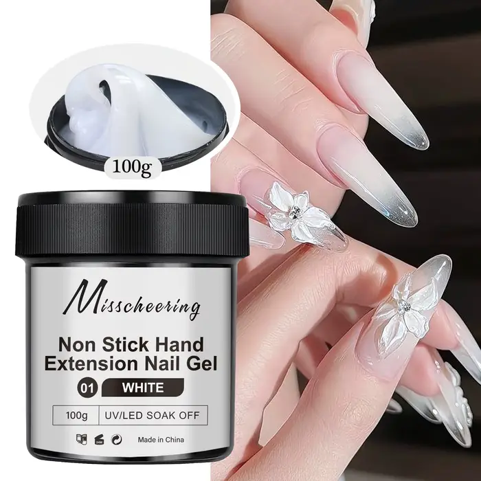 100g blanc clair antiadhésif Extension de main Gel pour ongles 3D façonnage sculpture Nail Art solid