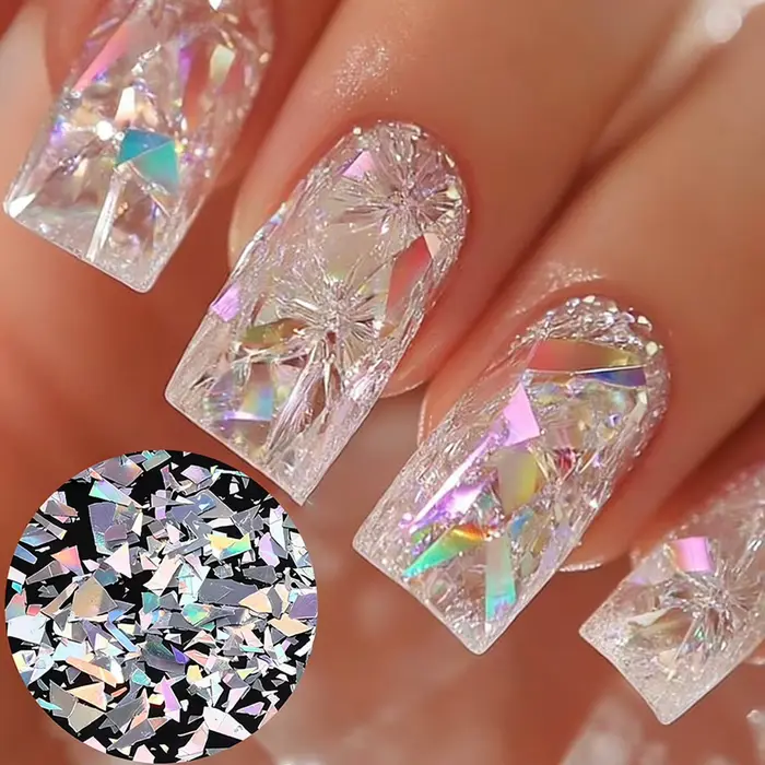 Paillettes laser super brillantes pour ongles