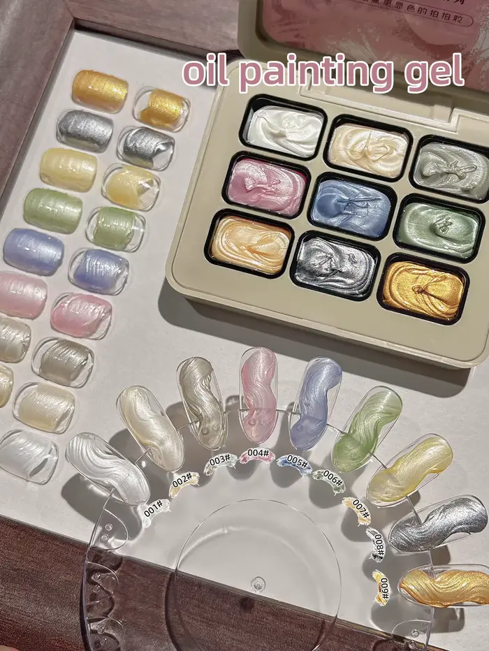 9 grilles crème nacrée peinture à l'huile Gel solide Nail Art Pigment conceptions pour manucure bricolage-zhu guang nai vous hua jiao
