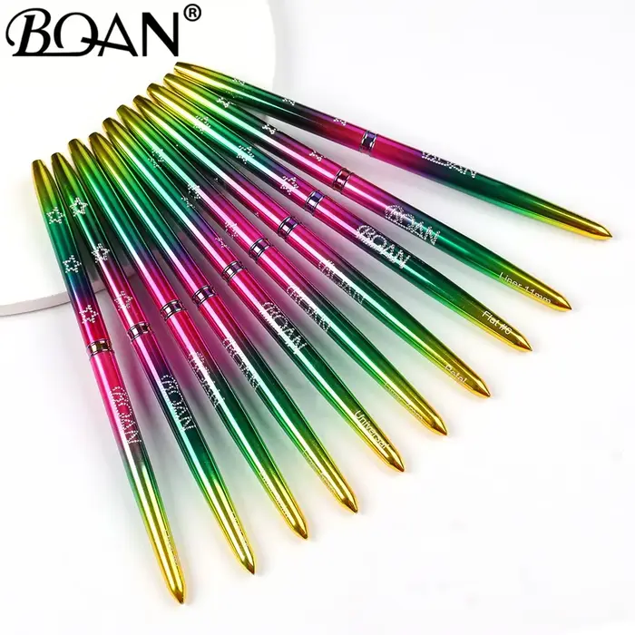 BQAN 10 styles de pinceaux pour nail art à effet dégradé étoilé