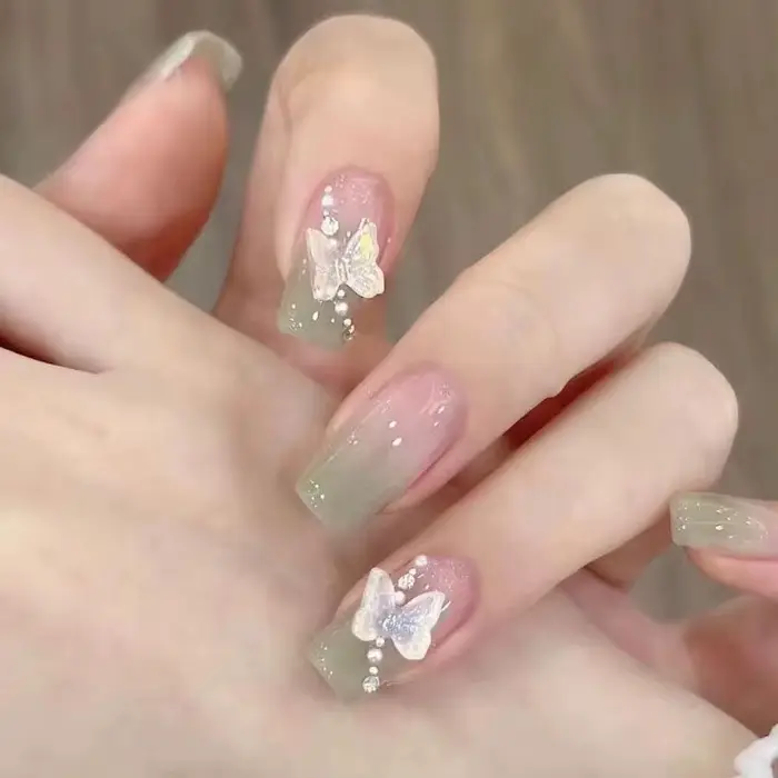 Faux ongles d'été frais faits main