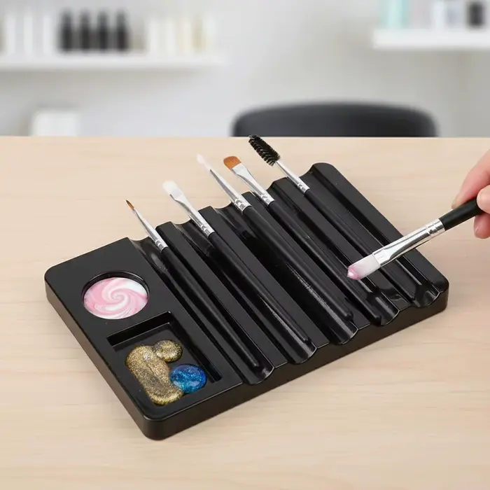 Support professionnel portable à 5 emplacements pour pinceaux à ongles