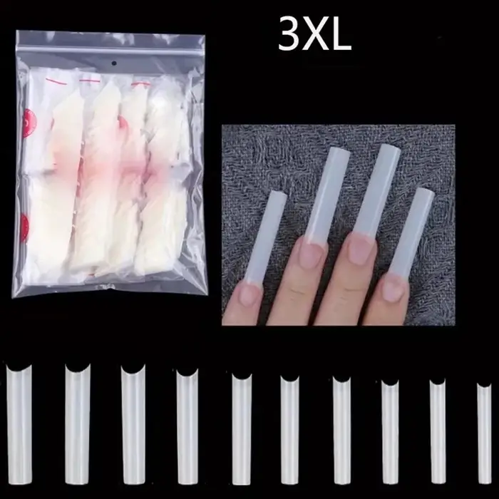 500 embouts d'ongles sans courbe C XXL