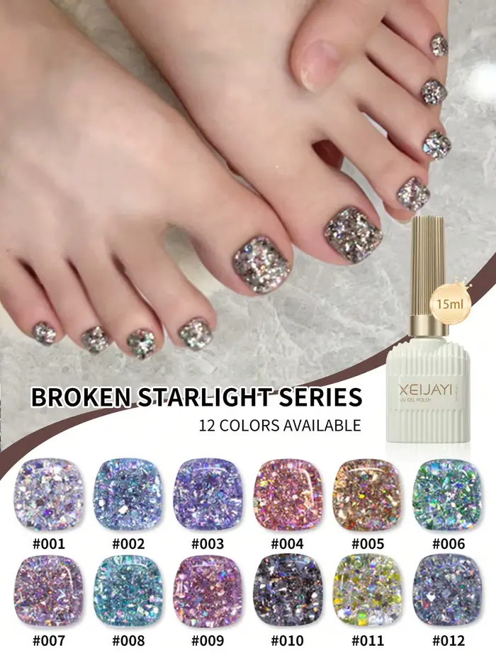 Vernis à ongles Gel argenté à paillettes