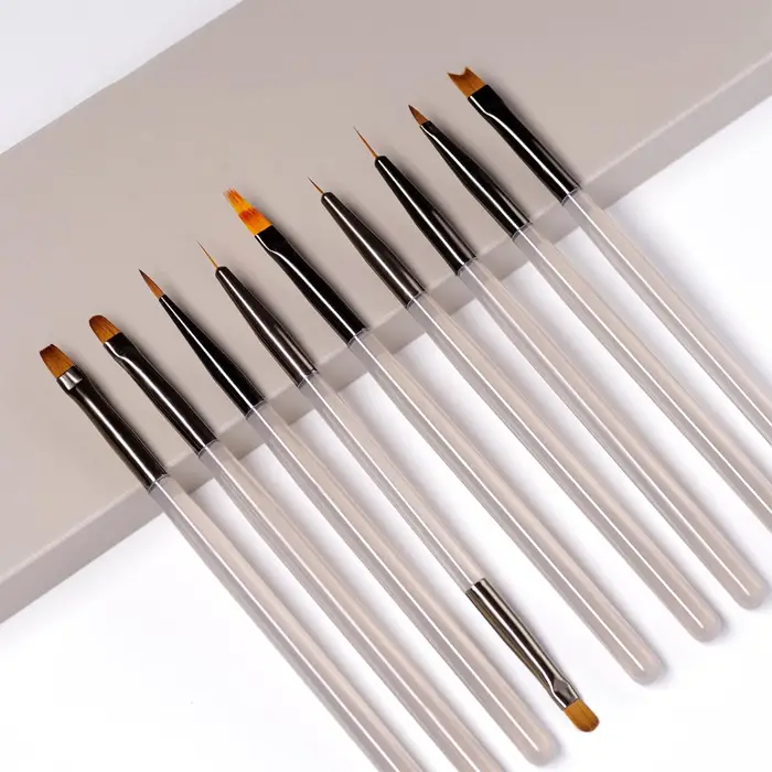 LINMANDA – ensemble de 9 pinceaux gris pour nail art